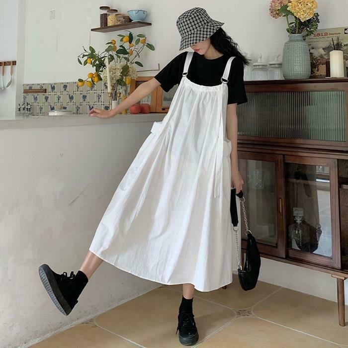 Y2K Vintage Sleeveless Long Dress - 90s Grunge, Retro Summer Outfit, Pastel Goth Style