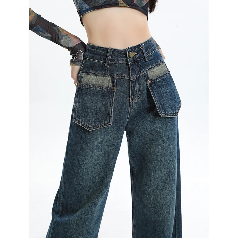 Y2K Vintage Street Style Wide Leg Jeans for Women