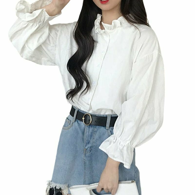 Y2K White Puff Sleeve Blouse - Retro 90s Grunge, Summer Party, and Club Outfits