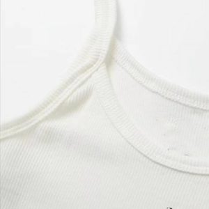 Y2K White Tank Top - Retro 90s Fashion, Grunge, Summer Outfits, Baby Tees, Club